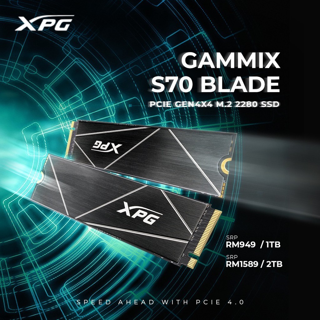 # XPG GAMMIX S70 BLADE PCIe Gen4x4 NVMe 1.4 M.2 SSD # [1TB/2TB ...