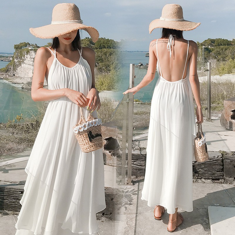 Beach dress sale white long