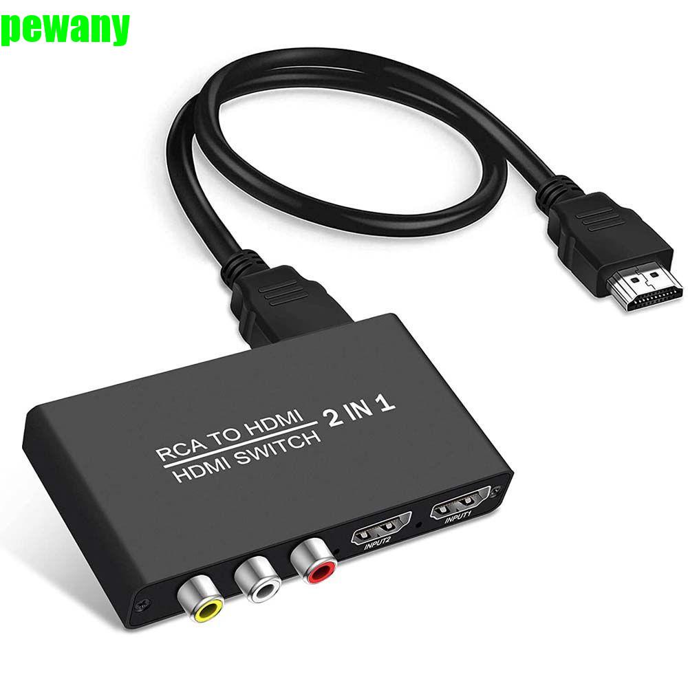 PEWANY RCA to HDMI Converter 3D 4K HD 1 Port RCA and 2 Port HDMI 3 in 1