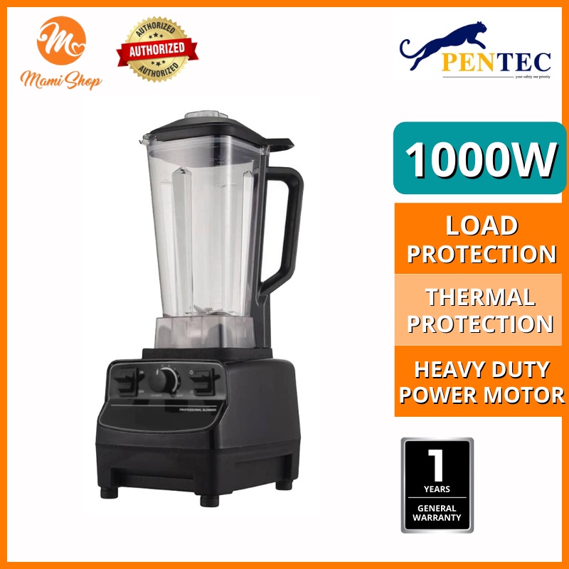 PENTEC Commercial Blender 1000W BLW03B Heavy Duty Blender High Power Blender Pengisar