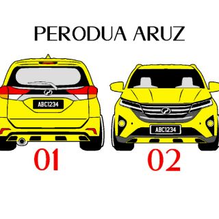 STIKER KERETA PERODUA ARUZ STIKER CUTTING PANTULAN CAHAYA 