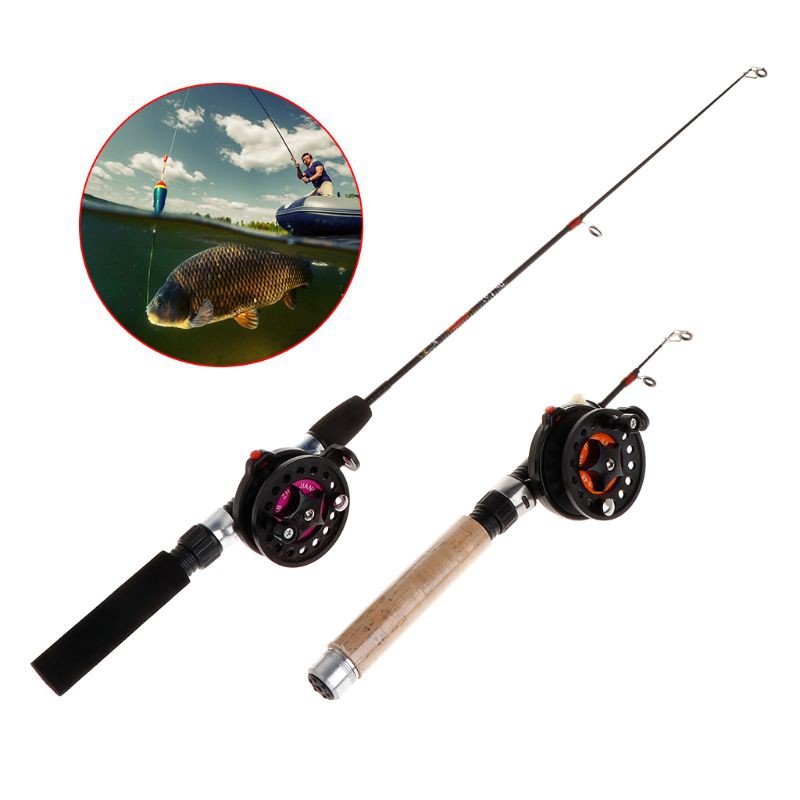 New Winter Spinning Portable Pen Pole Reels Retractable Ice Fishing Rods 