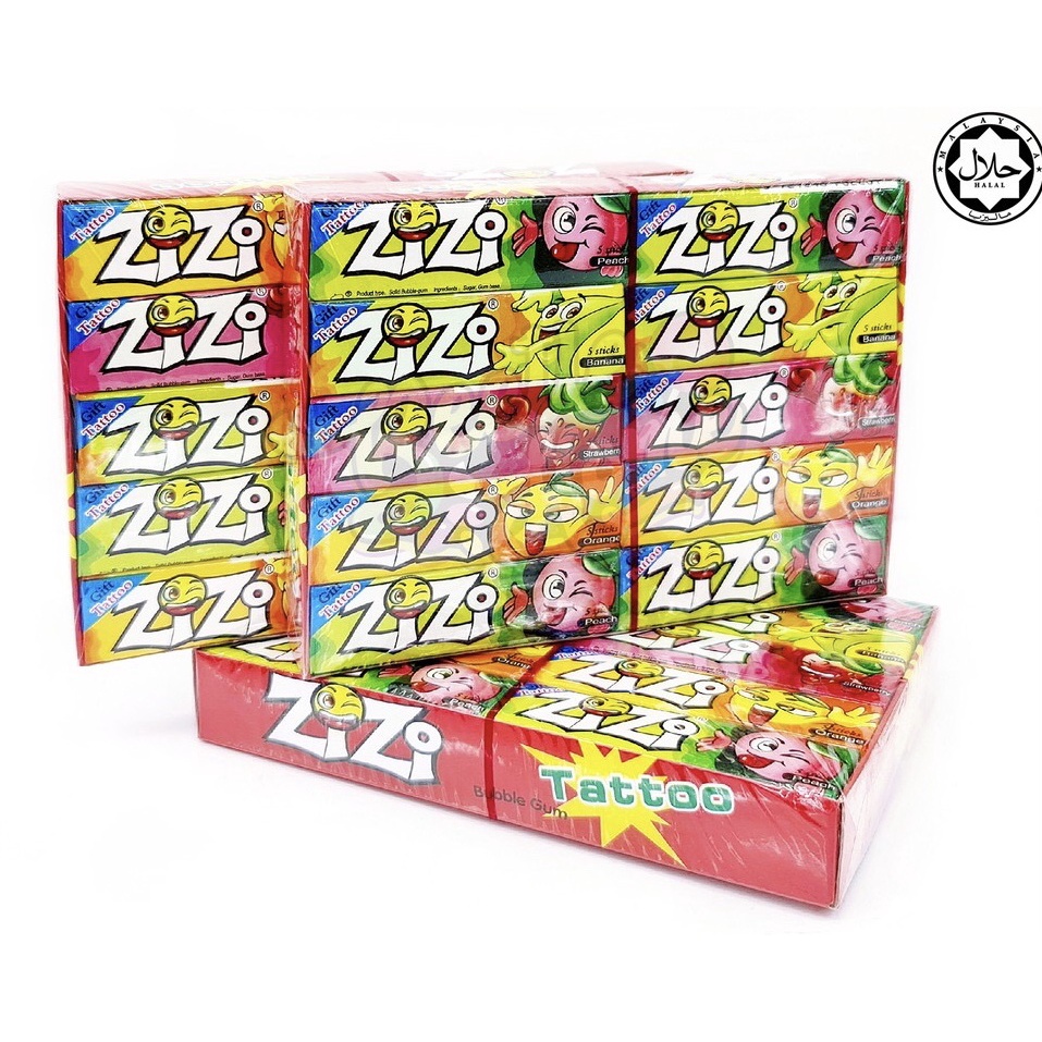 Alibaba Zizi Tattoo Bubble Gum 20pcs Halal Snack Candy Chewy Gum ...