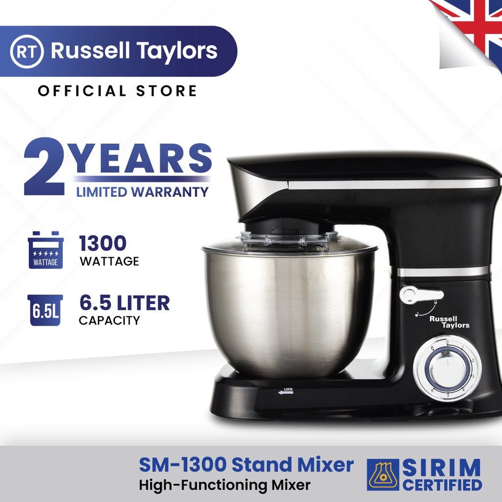 Russell Taylors Stand Mixer SM-1300 Cake Kitchen Blender (1300W/6.5L)