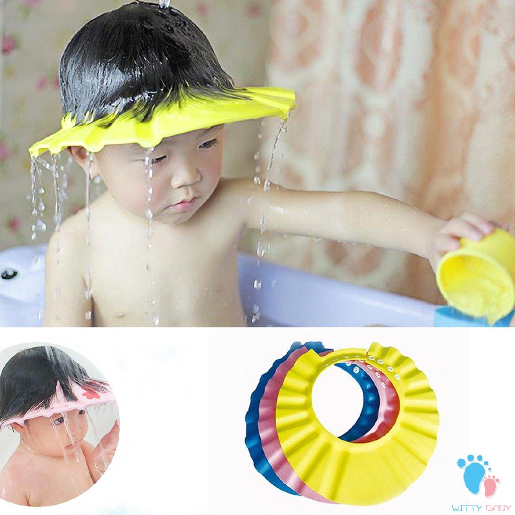 Baby Bath Cap Adjustable Shampoo Shield For Kids Toddler Infant Shower Protection Wash Hair