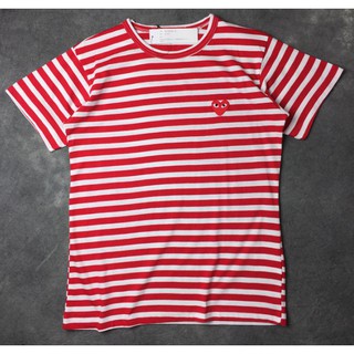 cdg red striped shirt