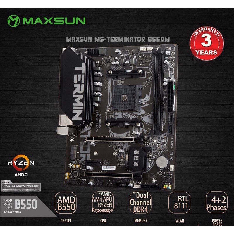 MAXSUN MS-Terminator B550M | Shopee Malaysia