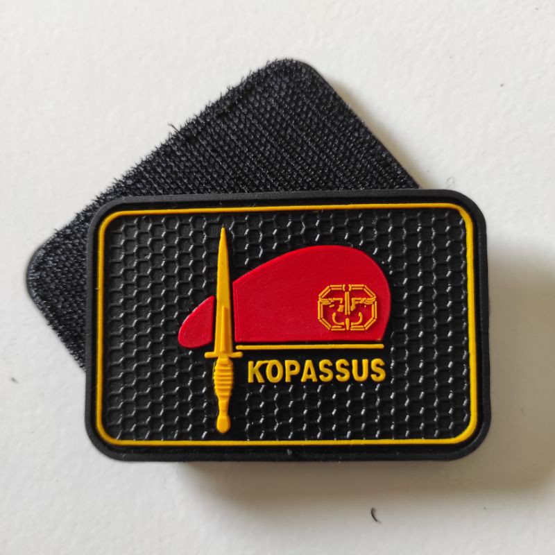 Buy Patch Rubber Logo Kopassus Baret Merah / Patch Emblem Rubber 