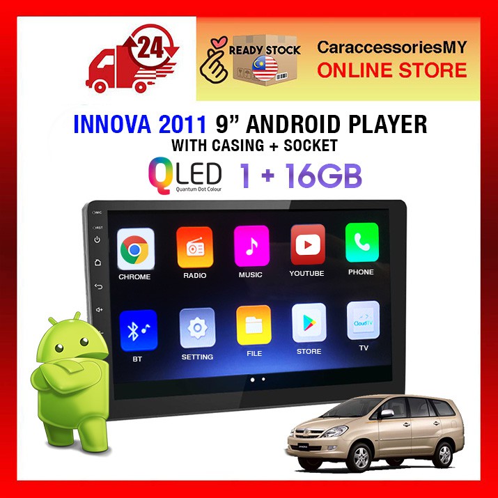 Toyota Innova 2011~2016 9" Android 8.1 WiFi GPS USB MP4 / MP5 Player 1+16 car android player