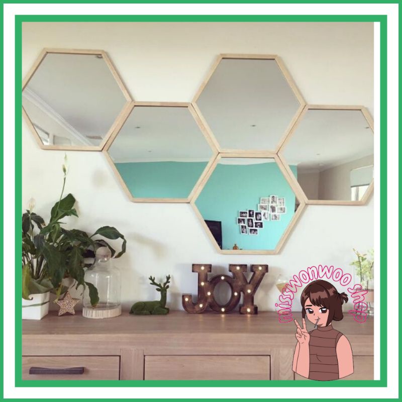 Cermin Hexagon Deco Eco Misswonwoo Shop Shopee Malaysia