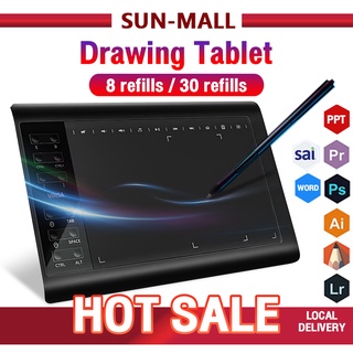 ⚡In Stock⚡Drawing Tablet Digital Graphic Tablet Online Teaching&studying with Battery-Free Stylus for PC Drawing Pad