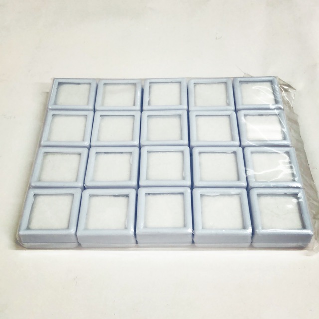 10 Pcs  3 x 3 Cm  White Gem Display plastic box Storage for Gems Diamonds 