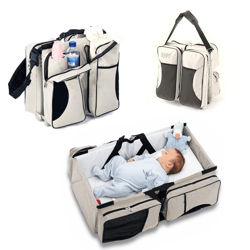 Versatile Fold Down Portable Crib Bed In Large Capacity Mummy Bag