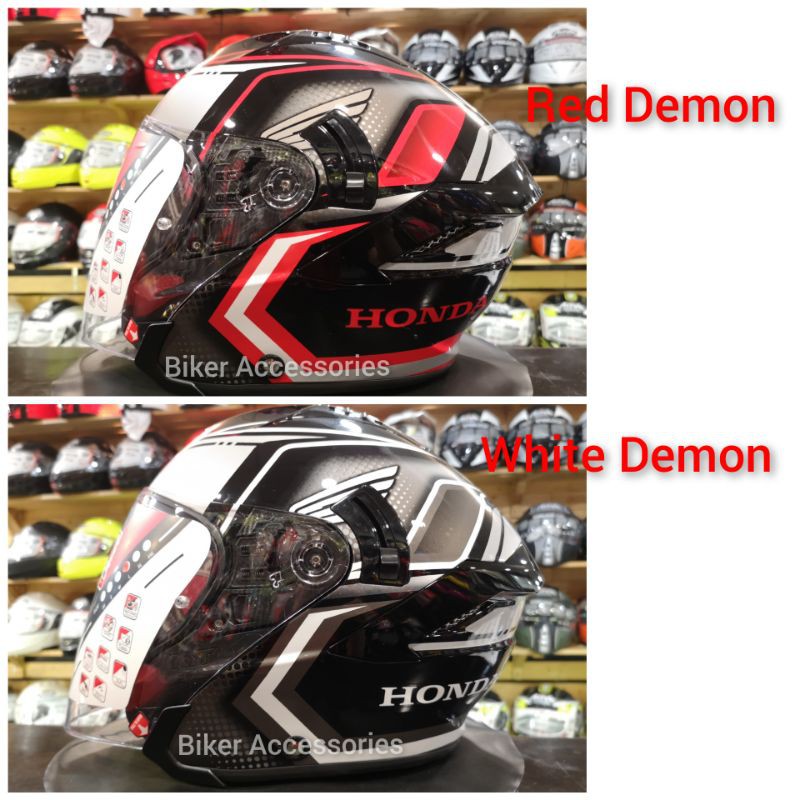 Kyt Nfj Honda Open Face Helmet Red Demon White Demon Shopee Malaysia