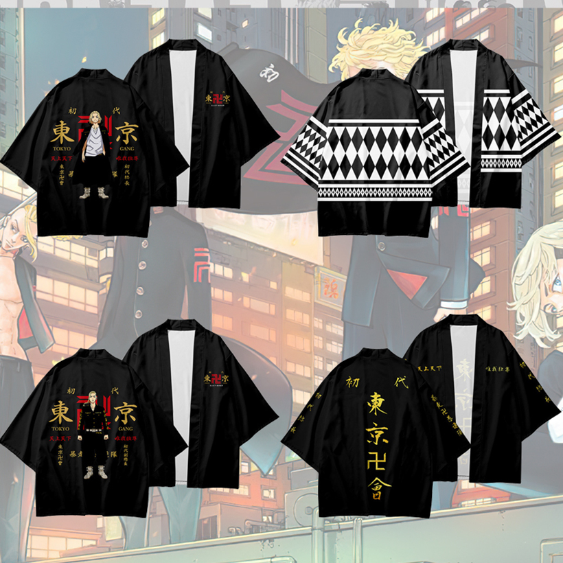 Anime Tokyo Revengers Kimono Sano Manjirō Ken Ryuguji 3d Printed Short Sleeve Cardigan Shirt Daily Kimono Shopee Malaysia
