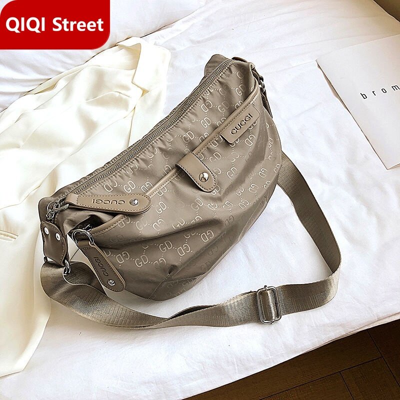 [real stock] shoulder bag,cross body bag, new fashion nylon Oxford cloth bag, flower bag, lightweight and versatile letter bag in 2022, new style