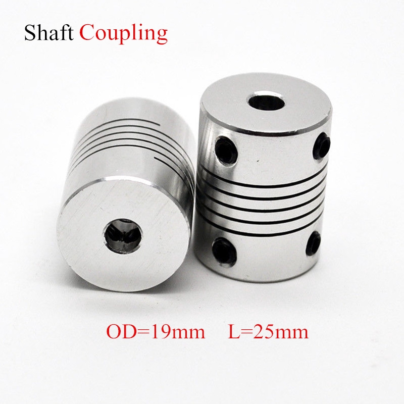 5mm x 5mm Shaft Coupling Aluminum Alloy Stepper Motor Coupler D19L25 Flexible Shaft Coupling Motor Coupler Connector Length 25mm for CNC Machine and 3D Printer 