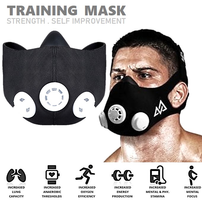25 Levels Fitness Training Mask High Altitude Simulation Increase Cardio Endurance Sports Breathing Fitness Running Resistance Cardio Endurance Exercise Gym Mask 