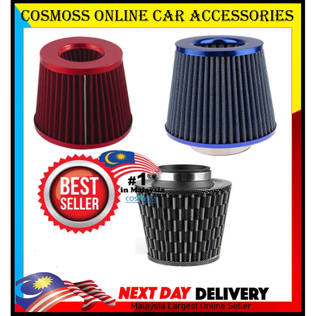 3" 75mm Universal Car Auto Vehicle Air Intake Filter Cleaner Air