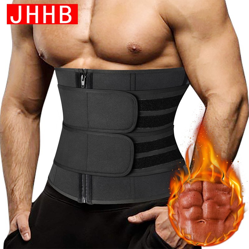Men Waist Trainer Corsets Fitness Trimmer Belt Slimming Body Shaper for Weight Loss Sauna Sweat Girdle Workout Fat Burne