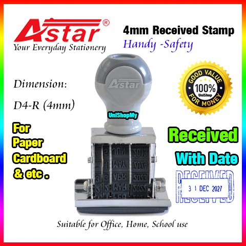 (-RECEIVED-) Date Stamp Astar - Received - Receipts - Penerimaan - Chop ...