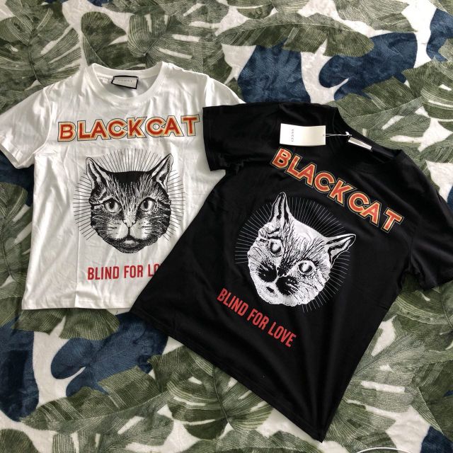 gucci cat t shirt black