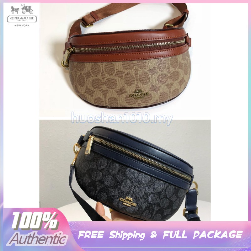 COACH 100 39937 Classic pattern large capacity full leather women'sbag multiuse waistbag