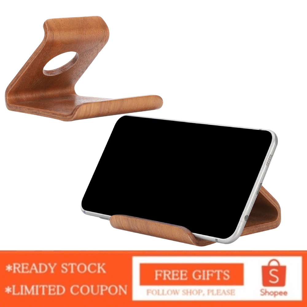 Alwaysonline Portable Wood Mobile Phone Stand Desktop Bedside Tablet Computer for iPads/Phone