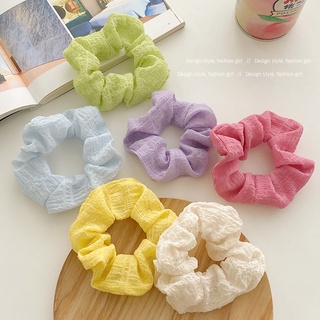 Ready Stock/Spring Summer Cream Color Sweet Hair Ring Girly Temperament All-Match Headband New Style Large Intestine Simple Influencer Tie * 3/29cc