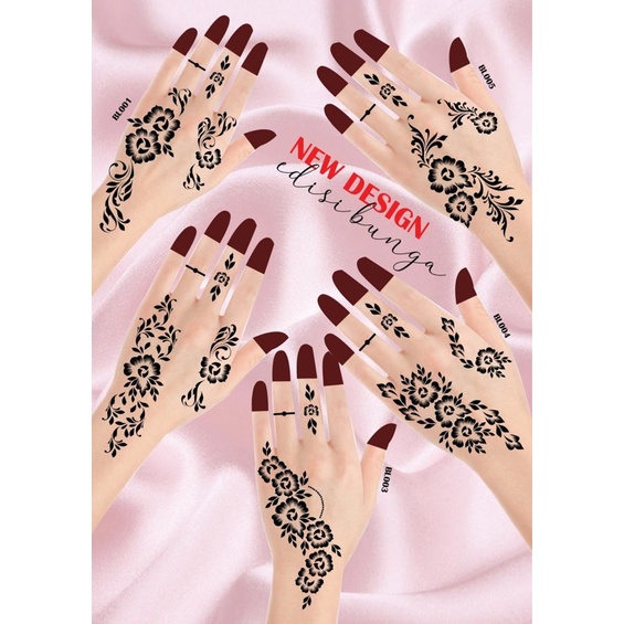 [NEW] sticker inai versi bunga (tak termasuk inai) | Shopee Malaysia