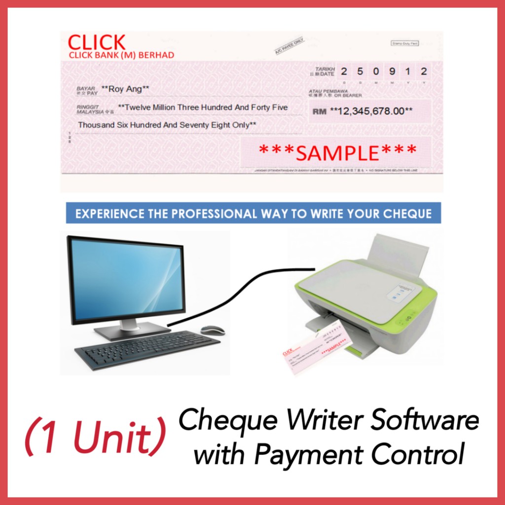 Cheque Writer Software with Payment Control N1.0 (1 Unit) Shopee