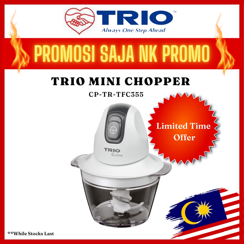 Trio Mini Chopper 1.0L TFC355 TFC355 Electric Meat Grinder Hand Chopper Food Cutter Garlic
