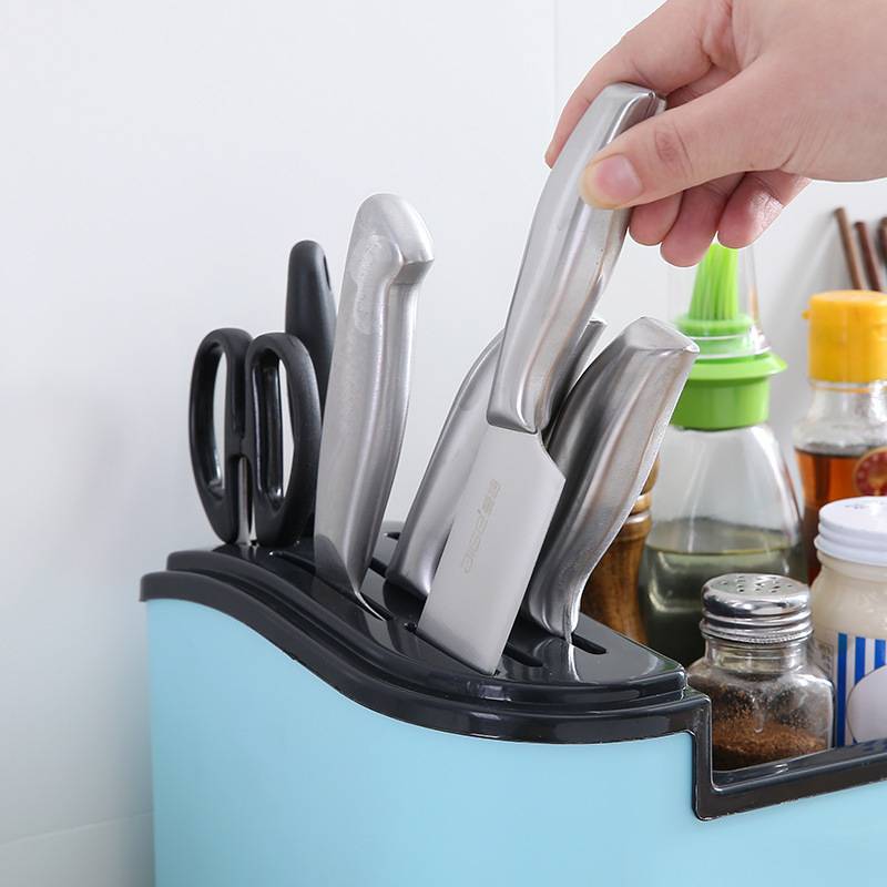 Multipurpose Kitchen Storage Box Seasoning Sauce Bottle Spices Organizer Utensils Cutlery Rack