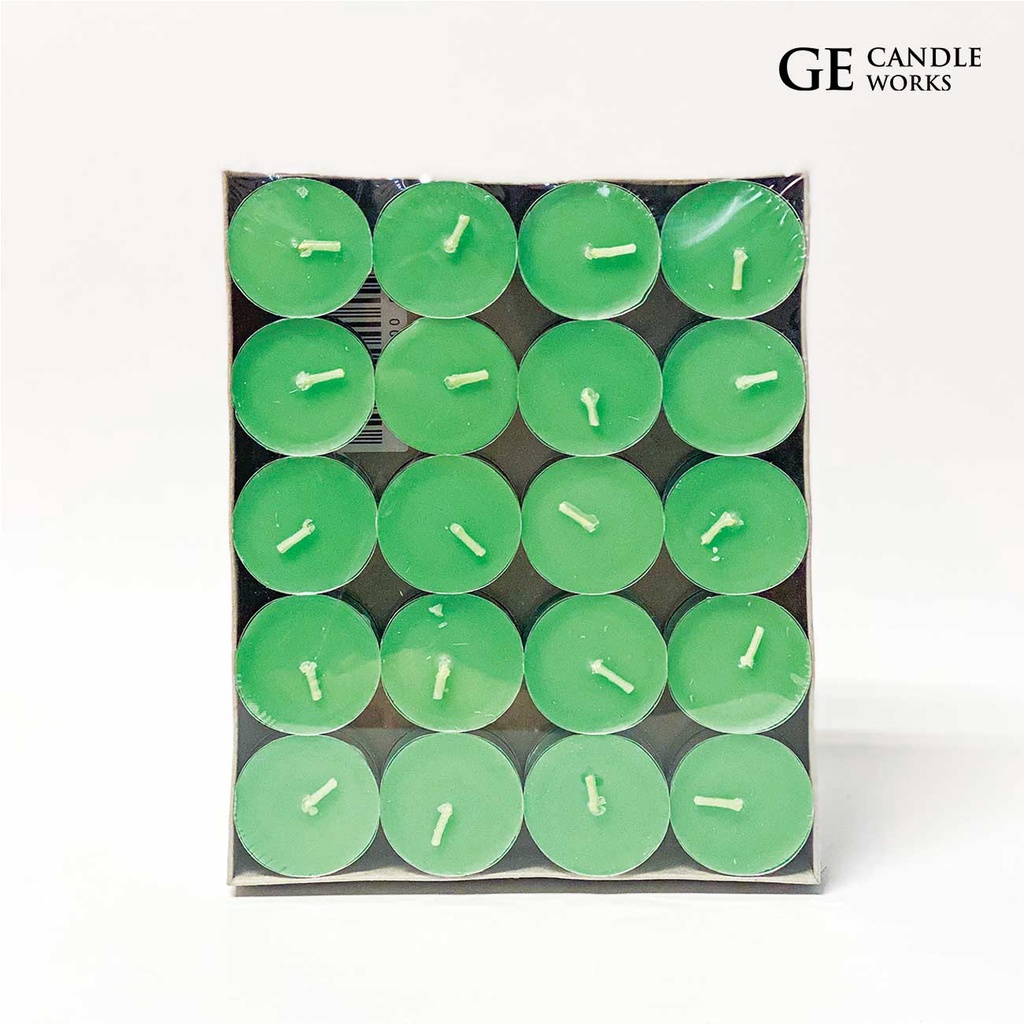 GE Candle Works 40 PCS Unscented Palm Tealight Candle (Green)