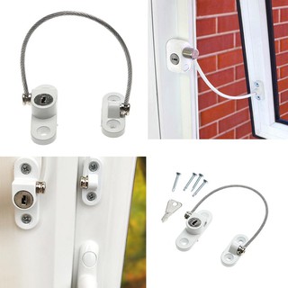 {Warm}  Window Restrictor Safety Device Key Lock Child Safe 200mm Limit White