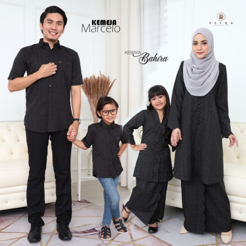 SET FAMILY / KEBAYA BAHIRA 2.0 & KEMEJA MARCELO SEDONDON / BLACK / 6 HOT COLOUR / BAJU RAYA / READY STOCKS