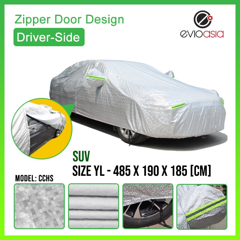 Evio Asia Full Car Cover With Door Zipper Design For Proton X70