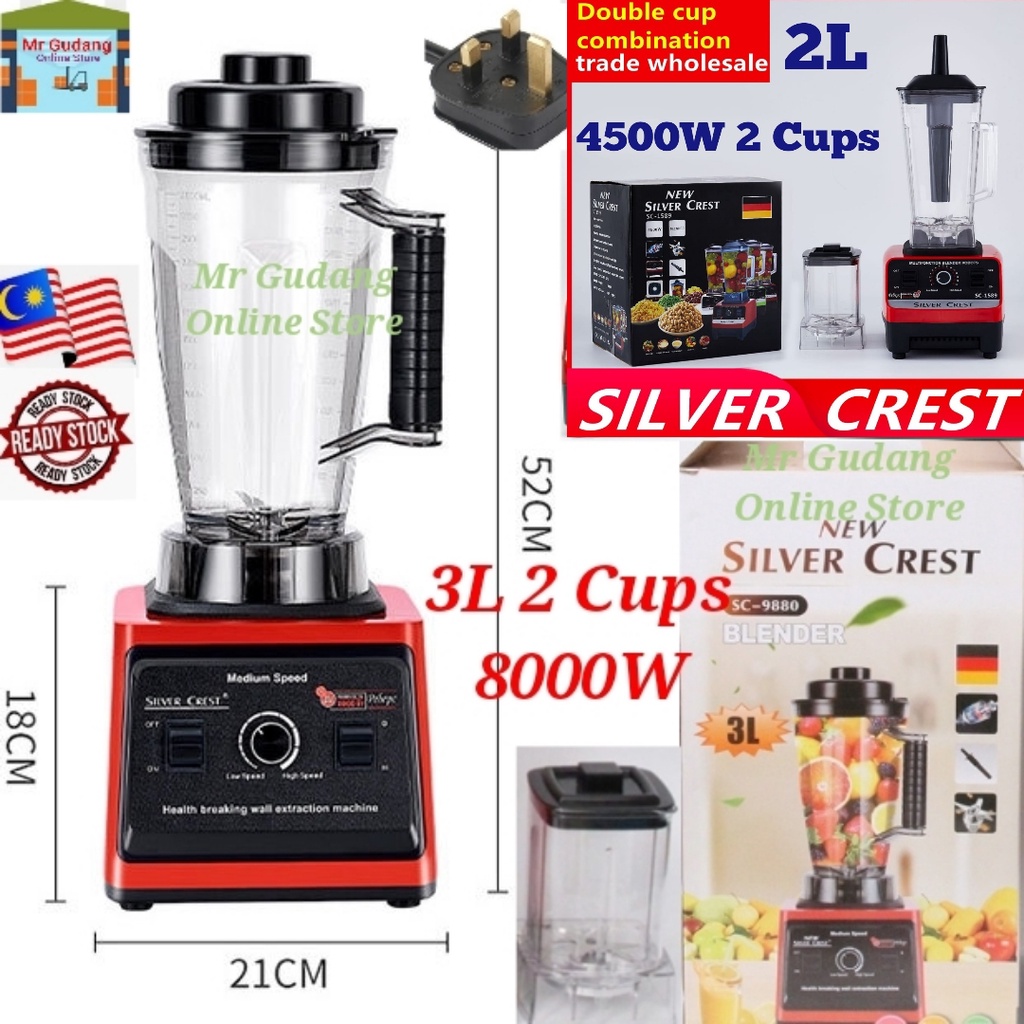 New:3L/2L Heavy Duty Multi Function Blender Grinder  Ice Crusher/Juice/Pengisar