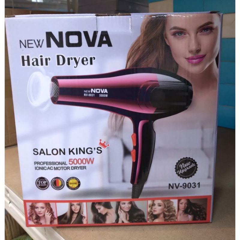 [5000W🔥]New Nova Hair Dryer NV-9031 | Ionic Ac Motor Dryer | Saloon Kings Professional Hair Dryer. Ready Stock