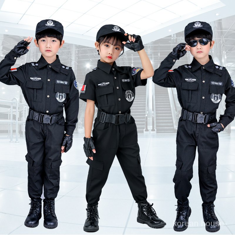 Ready Stock Baju Polis Kanak Kanak Children S Police Uniform Performance Wear Summer Boys And Girls Short Sleeved Role Playing Business Wear Police Uniforms Performance Set Shopee Malaysia