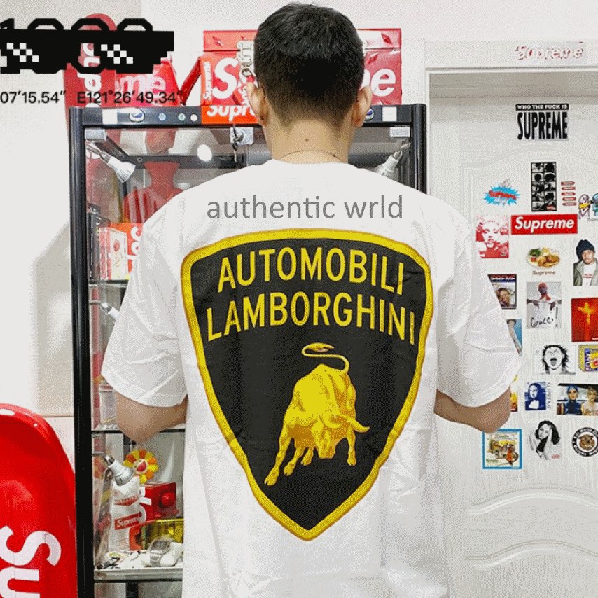 supreme lamborghini tee white