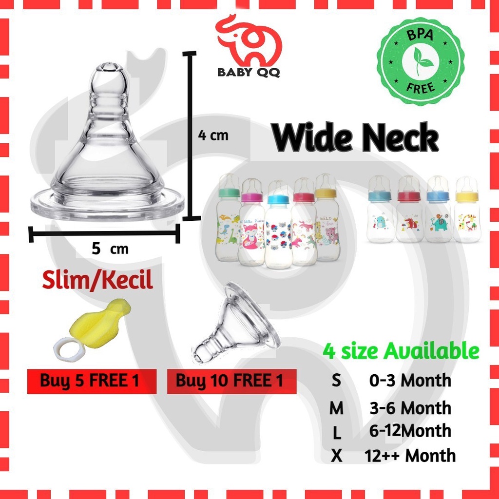 Moo Baby Puting Baby Botol Susu Baby Nipple for Wide Neck Anti Colic