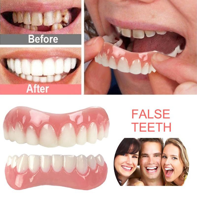 A Pair Upper Lower High Quality Denture Instant Smile Comfort Fit Flex