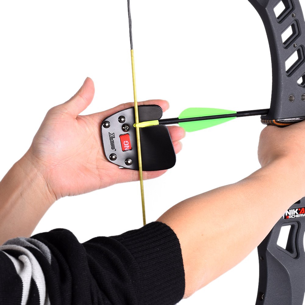 Archery Finger Tab Finger Protector Cow Leather Shooting Tabs Recurve