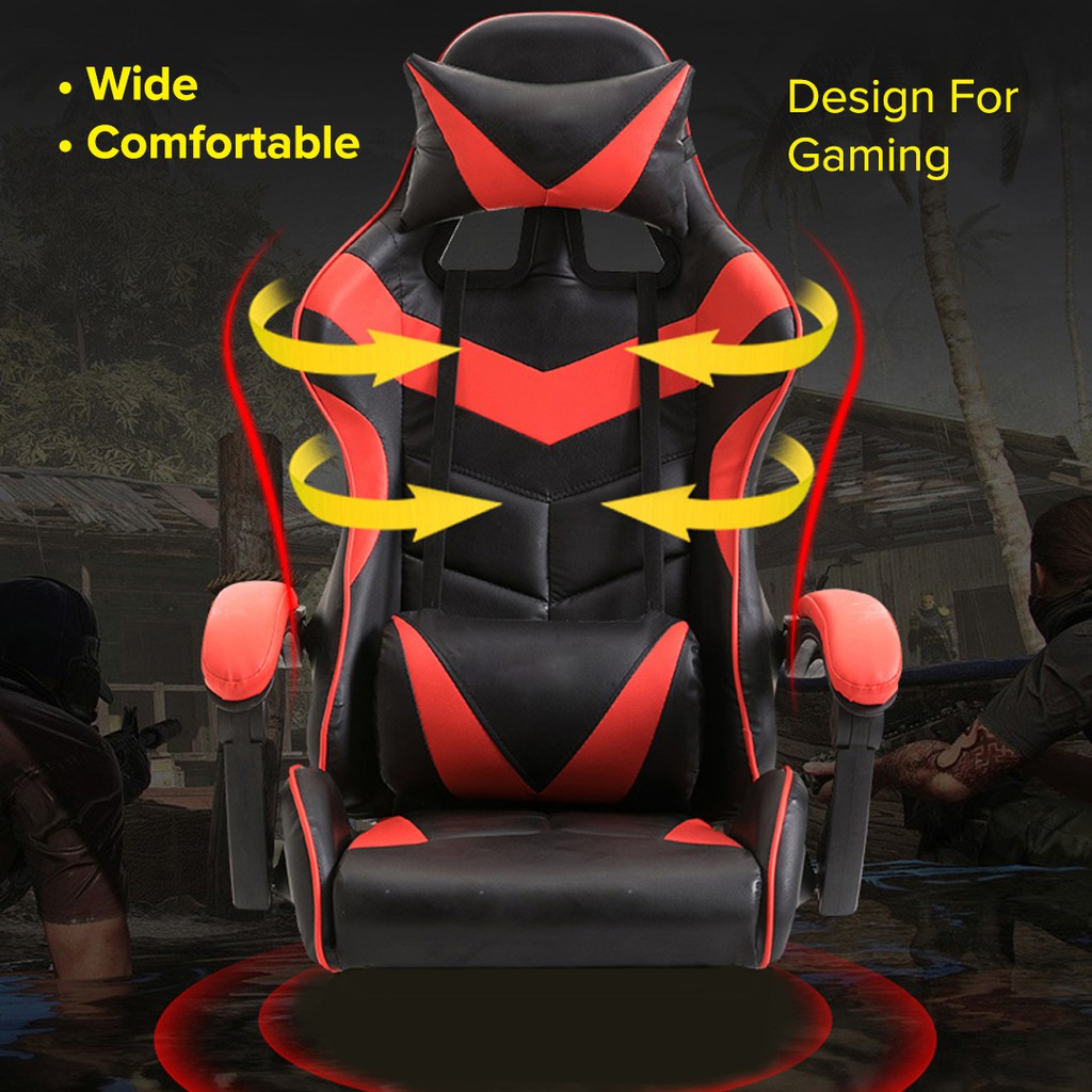 [READY STOCK] FINSSO: CHAHO Height Adjustable Reclining E-Sports Gaming Chair