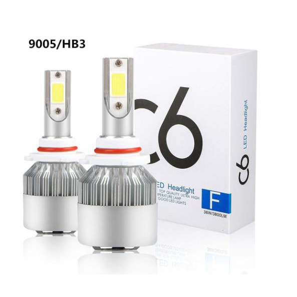 Multi Reliable HL 2PCS 1Pair C6 LED Headlight Fog lights Headlamp COD White 9005/9006/H1/H11/H3/H4/H7 Light Bulb F Pu...