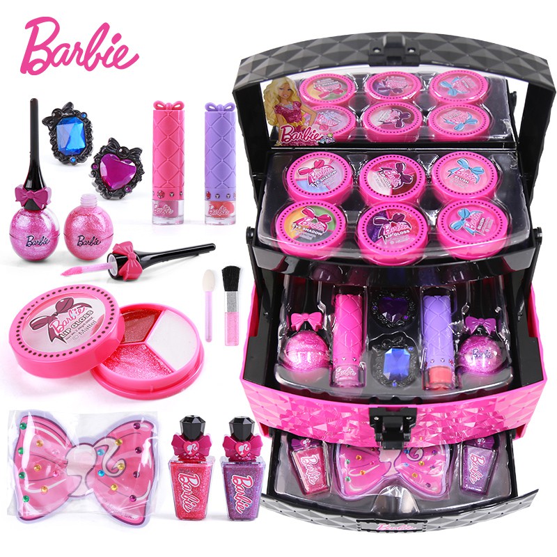 barbie doll with makeup set