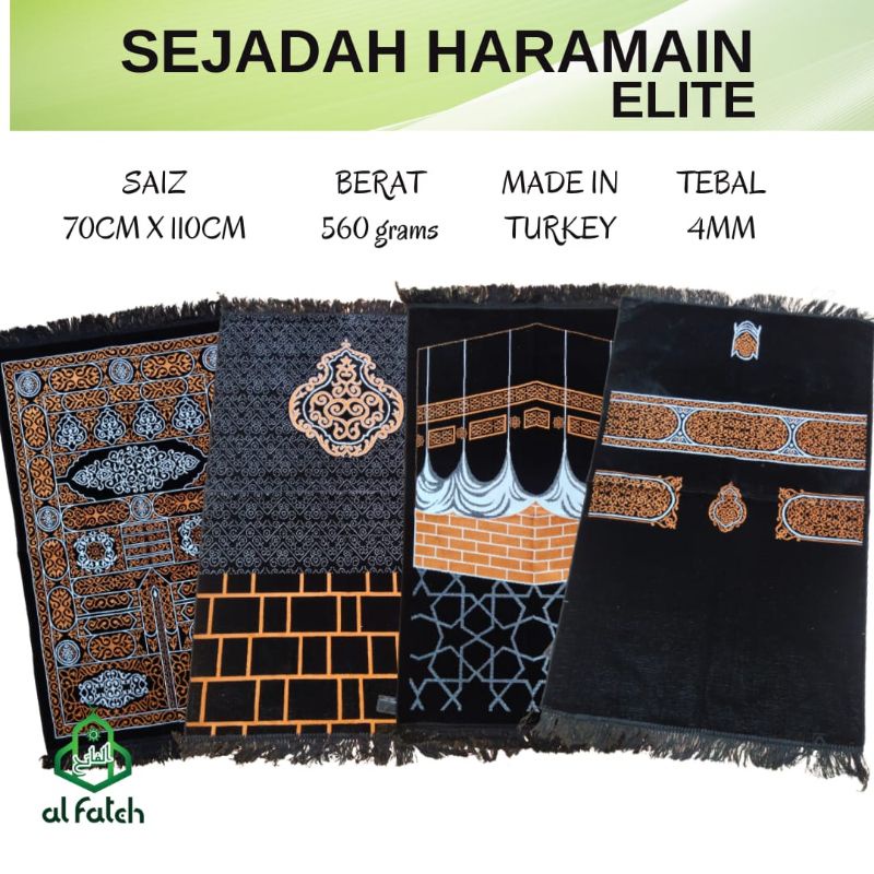 Sejadah Haramain Kaabah Kiswah Corak Menarik Prayer Mat Made In