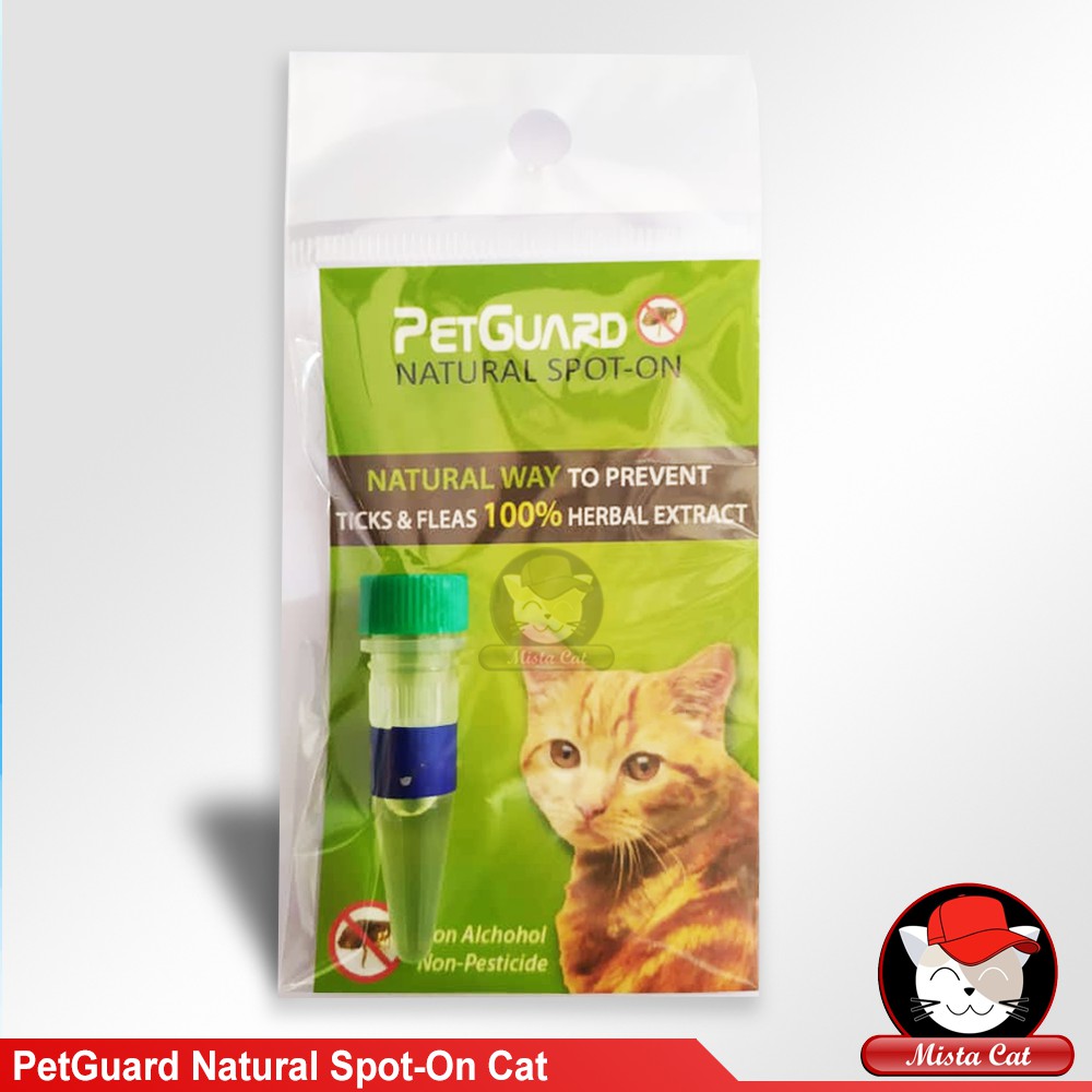 PETGUARD Natural Spot On Cat 2ML  Ubat Kutu Ekstrak Herba 