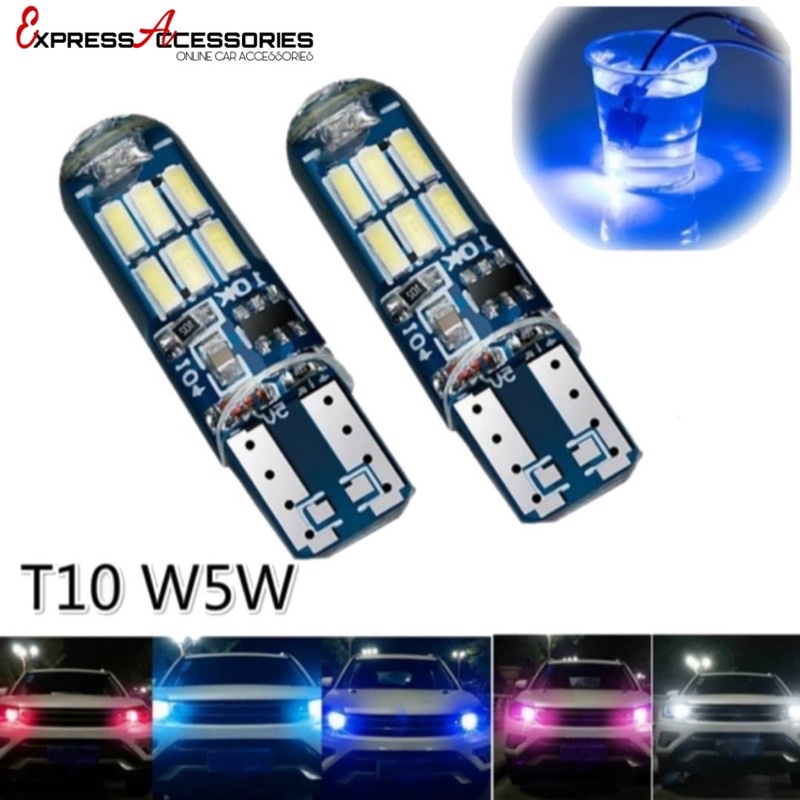 Waterproof silicone T10 3014 Led Bulb 194 W5W LED Bulb for Car Courtesy Dome Map Door License Plate Light Parking lights